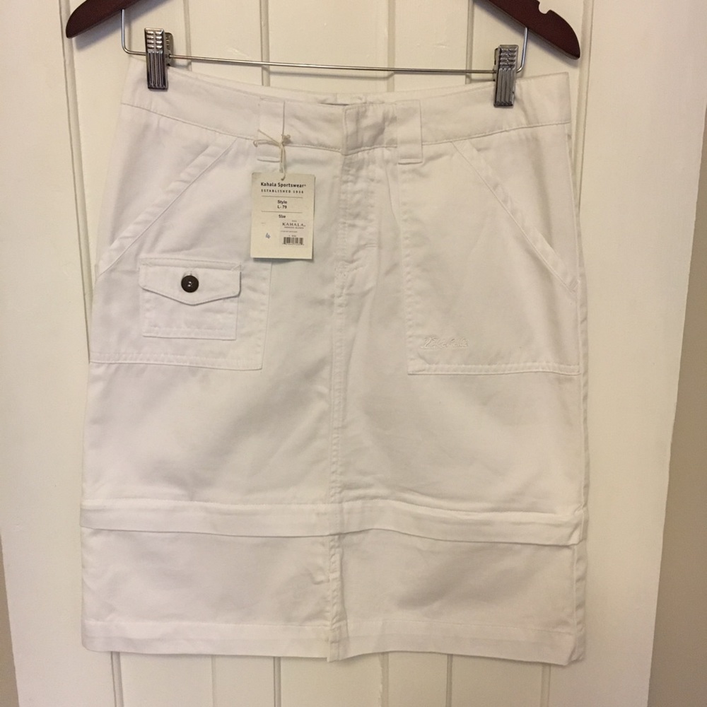 NWT white denim convertible pencil skirt